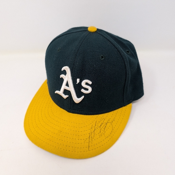 NWT. Authentic 59Fifty baseball cap OAKLAND As. Looks like it's been signed. - Picture 2 of 15